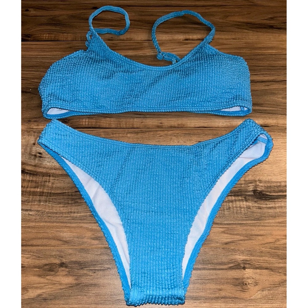 Soly Hux Textured Blue‎ 2 Piece Bikini, Large